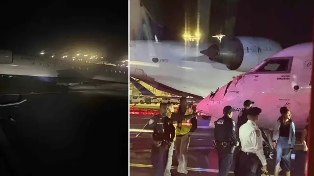 abdde laguardia havalimaninda taksi sirasinda iki yolcu ucagi carpisti iki yarali var IKjdCnLj