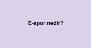 e-spor-nedir